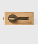 Nurlin conjunto de fechadura de nível de maçaneta de porta linear de latão americano, passagem de encaixe, manequim de privacidade, bronze fosco, preto e dourado