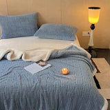 Outono inverno grosso quente velo cobertor dupla camada artificial lambswool lança cobertores para sofá ou cama rainha duplo consolador