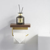 Brass & Wood Toilet Roll Holder