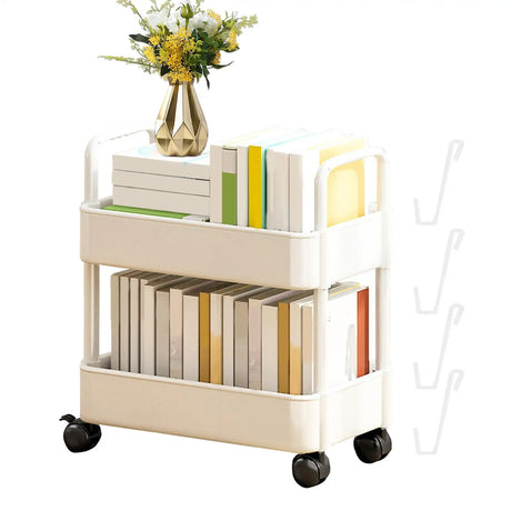 Sob a mesa prateleira de armazenamento com roda 2 camadas móvel estante carrinho de armazenamento de artigos diversos domésticos cozinha quarto organizador