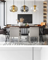 Minimalist Glass Chandelier, Stylish Pendant Lighting Fixture for Modern Home, Office, Cafe, Restaurant Interior Design