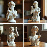 Estátua da deusa da Vienna com o dedo médio acima ornamentos paródia deusa ornamentos design exclusivo decoração de casa de escritório