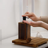 Dispensador de Sabonete de Madeira Elegante para Higienizador de Mãos e Loção - Acessório Ideal para Casa e Viagem