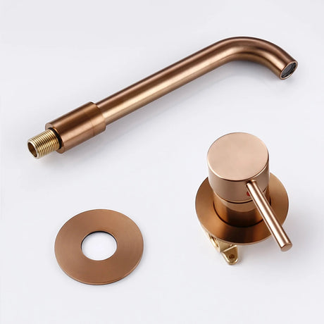 Torneira de lavatório único para banheiro, ouro rosa escovado, Torneira misturadora giratória 360, quente e fria, charme da moda, 100% cobre