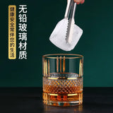 Copo de uísque de estilo europeu com alto senso de mestre doméstico, vidro dourado pintado à mão, vidro Xo forte, luxo Phnom Penh