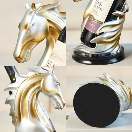 97QC Horse Wine Rack Resina Animal estátua Vinho Botther Display Streting para festa casamento casa Decoração