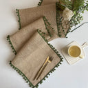 Corredor de mesa de juta para festival de casamento, bolas coloridas, borla, festa de natal, capa de mesa, jantar vintage, decoração de linho