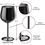 Cálice de vidro de vinho de aço inoxidável 500ml 304 ouro rosa prata cor dourada, copo de metal durável para vinho tinto champanhe bar festa