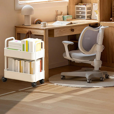 Sob a mesa prateleira de armazenamento com roda 2 camadas móvel estante carrinho de armazenamento de artigos diversos domésticos cozinha quarto organizador