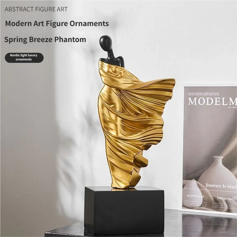 Escultura feminina criativa arte abstrata estatuetas decoração sala de estar escritório estatuetas ornamentos luxo decoração para casa artesanato