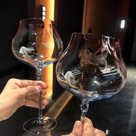 Taças de Vinho Tinto Gradiente de Grande Capacidade, Cálice Borgonha, Cristal High-End, Térmicas, Conjunto de 2 Peças, 750ml