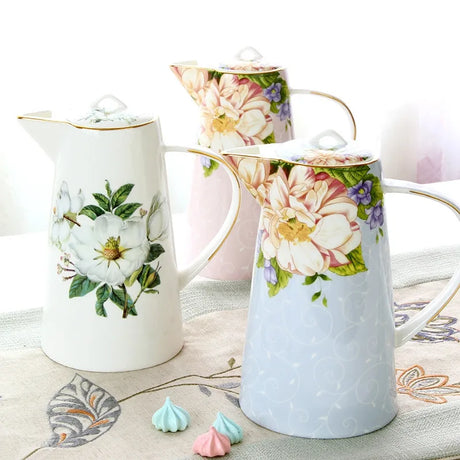 Bule Europeu de Osso, Conjunto De Copo De Chá Da Tarde Inglesa, Cafeteira De Porcelana De Alta Qualidade, Chaleira Resistente Ao Calor, 1000ml