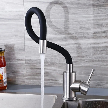 304 torneiras de aço inoxidável cozinha quente e fria universal tubo flexível pia da cozinha água deck montado