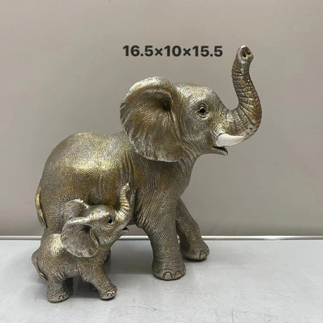 Mãe filho elefante estátua resina artesanato sala de estar decoração mesa animais criativos presentes decoração para casa acessórios