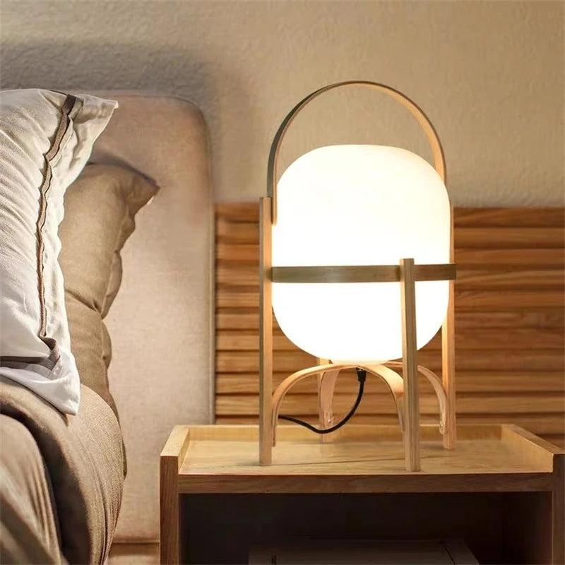Luminária de chão de madeira portátil nórdica, estilo Wabi Sabi, para sala de estar, escritório, quarto, luz criativa para leitura.