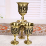 Copo de tiro vintage, taça de rosa de alívio de metal, mini copo de vodka portátil europeu, presente de decoração de sala de estar de casa de delicadeza, 1 peça