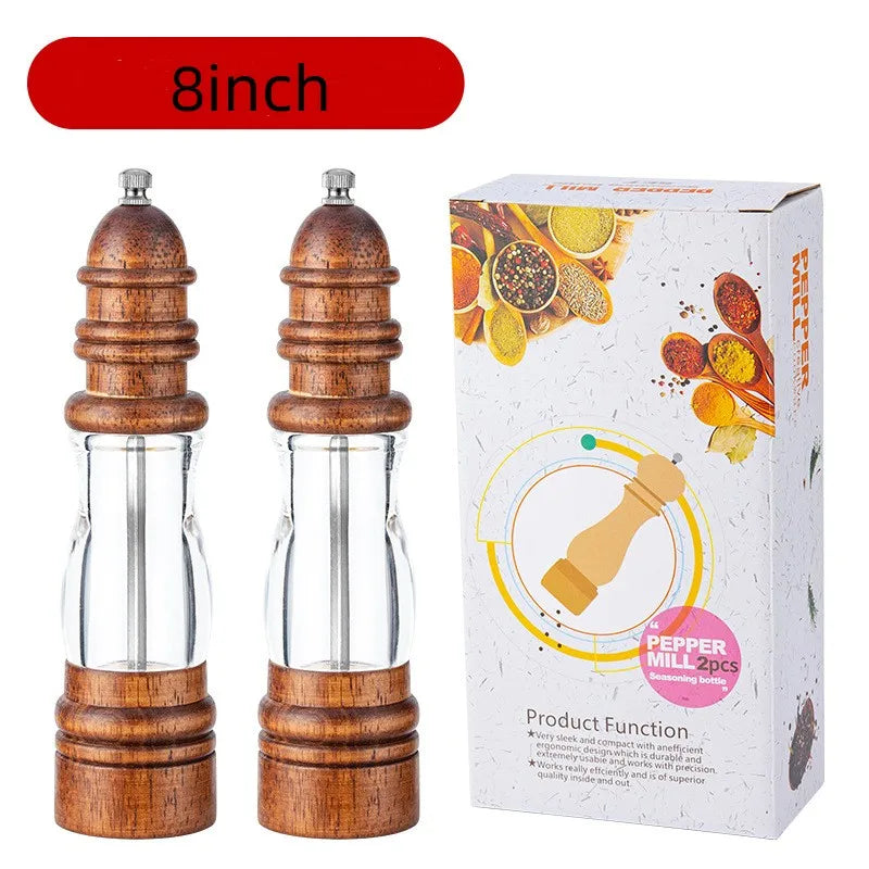 Elegant Wooden Spice Grinder Set