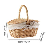 Cesta de piquenique de vime artesanal com alça cesto de piquenique multi-purpose salgueiro tecido caixa de armazenamento acampamento ao ar livre cesta de frutas