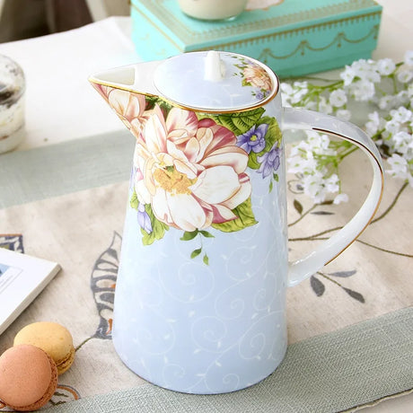 Bule Europeu de Osso, Conjunto De Copo De Chá Da Tarde Inglesa, Cafeteira De Porcelana De Alta Qualidade, Chaleira Resistente Ao Calor, 1000ml