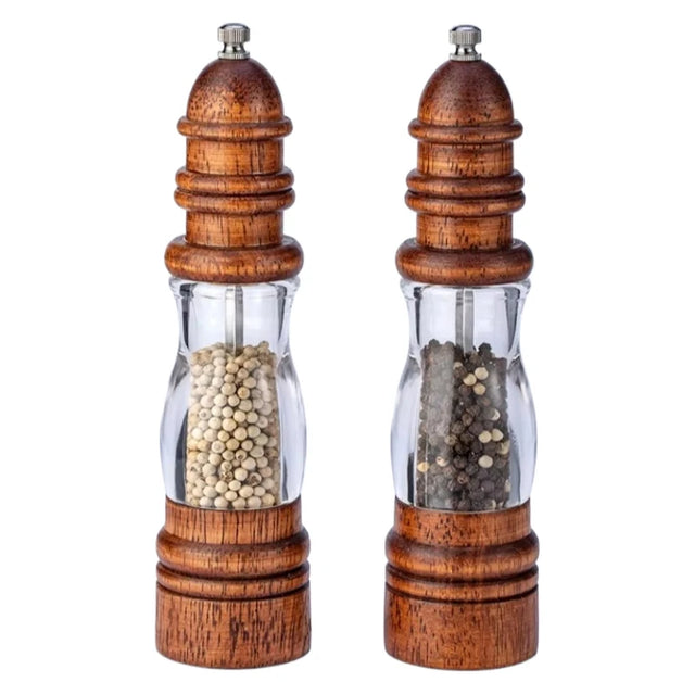 Novo estilo vintage manual doméstico esmagado sal do mar moedor de pimenta madeira maciça farol moedor de pimenta