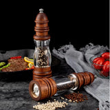 Novo estilo vintage manual doméstico esmagado sal do mar moedor de pimenta madeira maciça farol moedor de pimenta