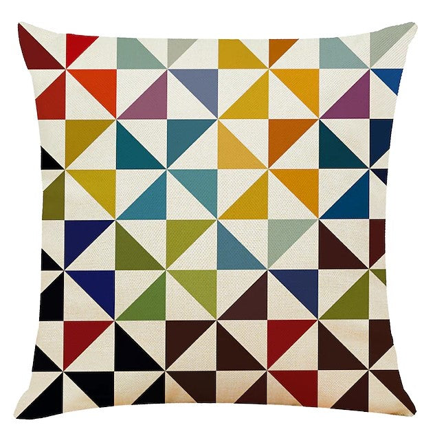 Colourful Geometric Cushion Covers – Set of 4, 45 × 45cm