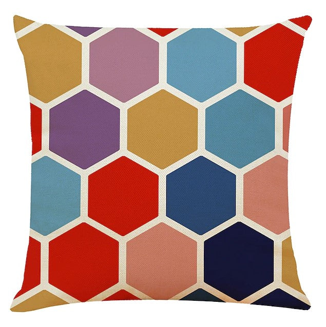 Colourful Geometric Cushion Covers – Set of 4, 45 × 45cm