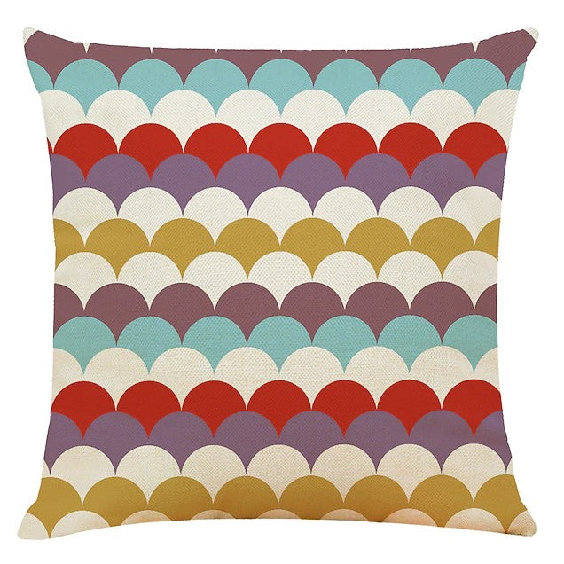 Colourful Geometric Cushion Covers – Set of 4, 45 × 45cm