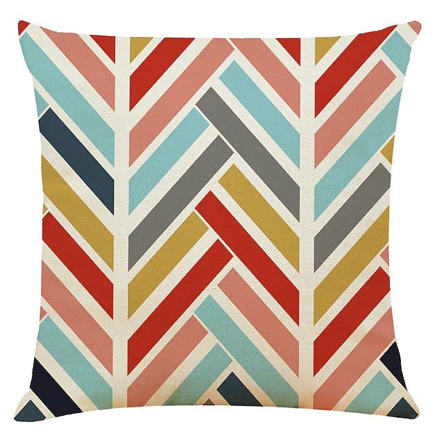 Colourful Geometric Cushion Covers – Set of 4, 45 × 45cm