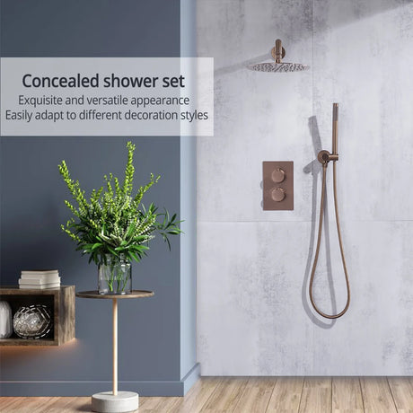 Torneira de chuveiro pop-up 8-16, conjunto de sistema de chuveiro, misturador de chuveiro de banheiro, torneira de banho quente e fria, montagem na parede, cromado/rosa escovado/cinza