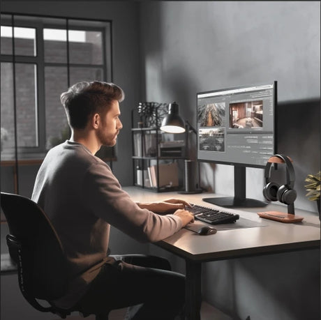 Suporte universal de madeira para fone de ouvido, liga de alumínio, display de fone de ouvido com slot para caneta