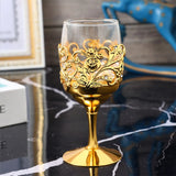 Taça de metal com gravura nórdica, copos ocos de vinho dourado para beber, suprimentos para festa de casamento