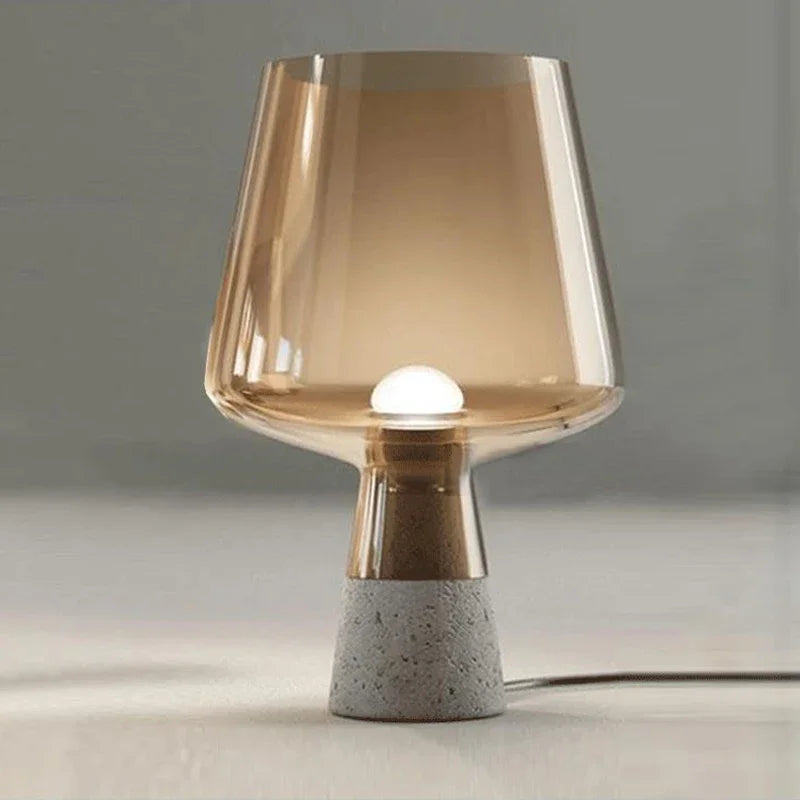 Nordic Glass Floor Lamp with Cement Base