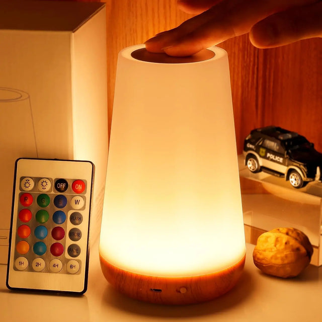 13 mudança de cor luz da noite controle remoto toque usb recarregável rgb noite lâmpada regulável portátil mesa lâmpada cabeceira