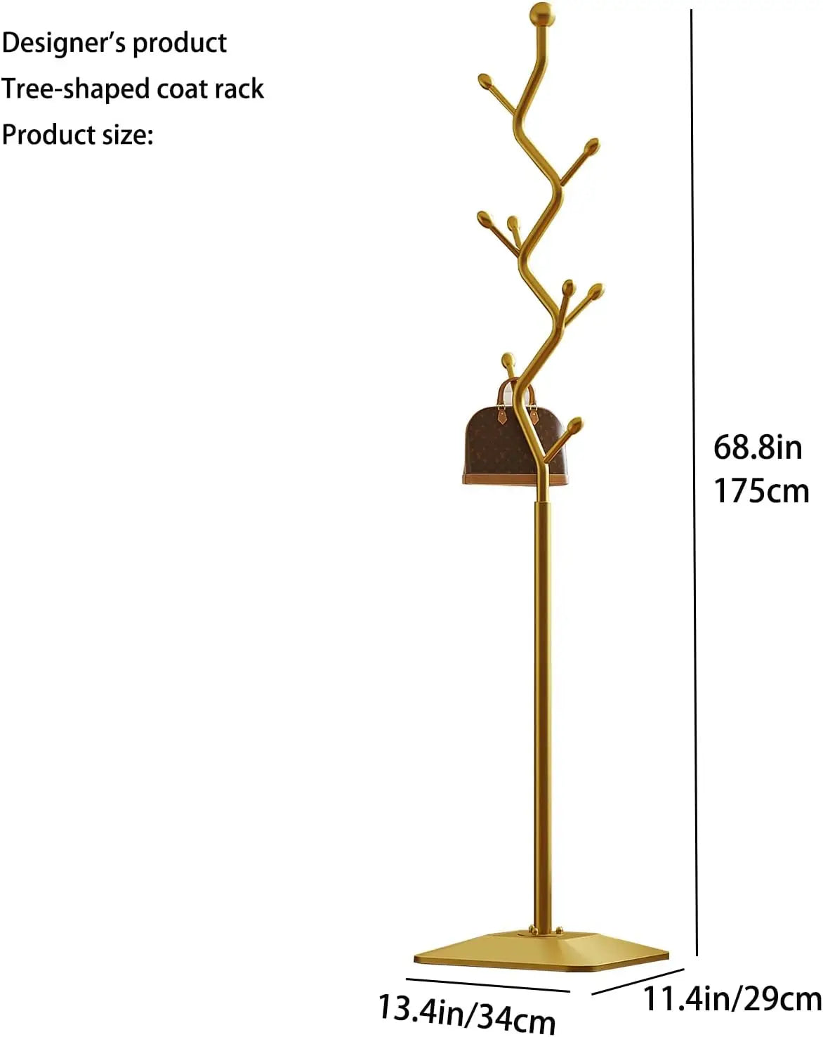 Cabideiro de Metal Independente com 8 Ganchos, Design Criativo em Forma de Galho de Árvore, Suporte para Roupas