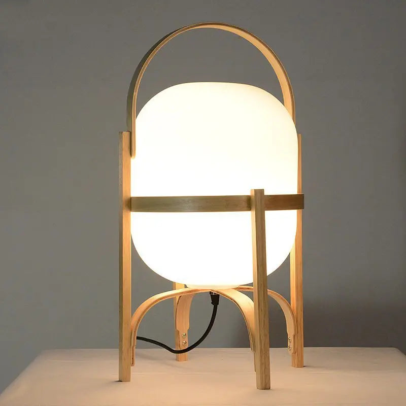 Luminária de chão de madeira portátil nórdica, estilo Wabi Sabi, para sala de estar, escritório, quarto, luz criativa para leitura.