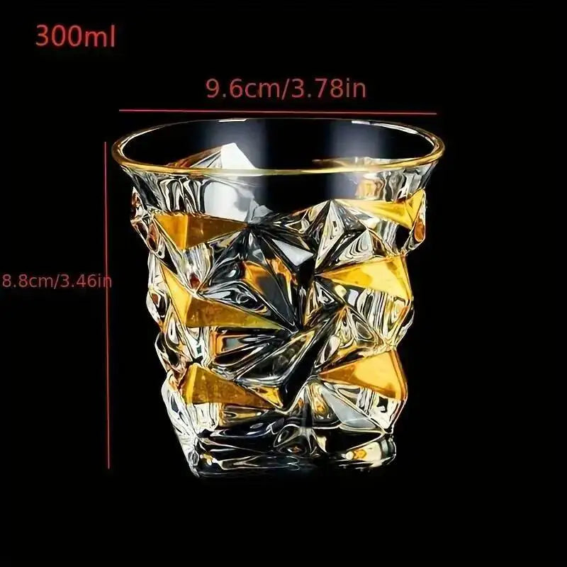 Elegant Gold-Rimmed Crystal Glass