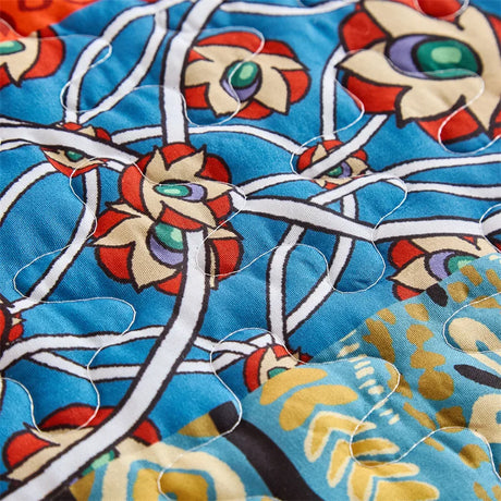 US Queen Quilted Bed Cover Set US size Floral Bedspread Set with Pillowcase Patchwork Quilt 229*229cm