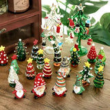 Decorações de Natal para mesa e carro - Enfeites de vidro criativos de desenho animado de Papai Noel (presentes perfeitos e enfeites de carro)