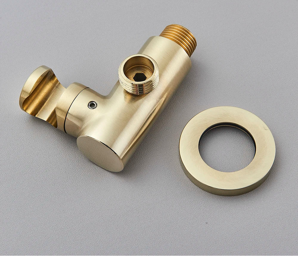 Poiqihy suporte de cabeça de chuveiro cromado, suporte de spray de chuveiro portátil, suporte de parede para pulverizador de bidê, acessório de torneira oculta