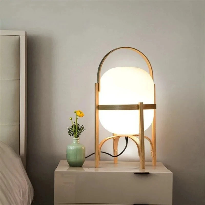 Luminária de chão de madeira portátil nórdica, estilo Wabi Sabi, para sala de estar, escritório, quarto, luz criativa para leitura.