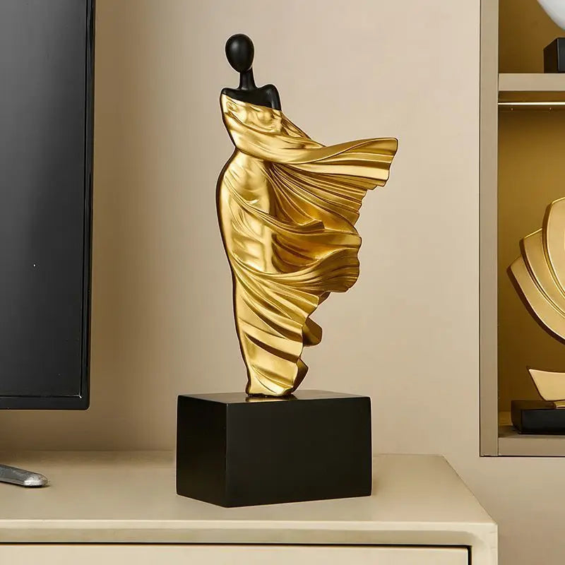 Escultura feminina criativa arte abstrata estatuetas decoração sala de estar escritório estatuetas ornamentos luxo decoração para casa artesanato
