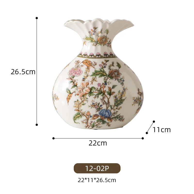 Elegant Floral Ceramic Vase
