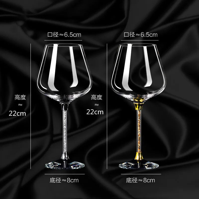 Cristal de diamante, conjunto de vidro de vinho, decantador de vinho, copo de cocktail, copos de vidro, acessórios de vinho, copos de champanhe, barra de casa, presente de casamento