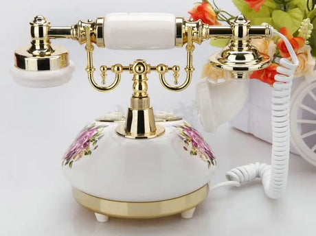 Telefone fixo retrô com fio para casa/escritório/hotel, telefones antigos de cerâmica da china, decoração de moda antiga, telefone de mesa