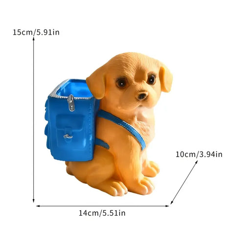 Miniso suporte de caneta de cachorro fofo de desenho animado, decoração de mesa de resina para escritórios, casas, presente de aniversário perfeito para estudantes, jovens e adultos