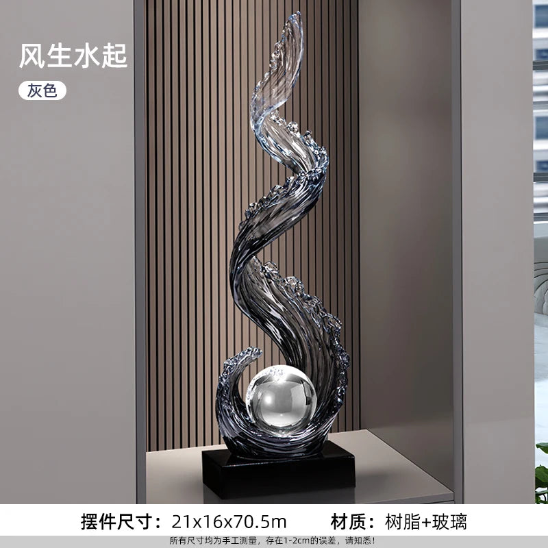Elegant Blue Resin Sculpture