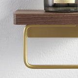 Brass & Wood Toilet Roll Holder
