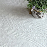 Toalha de mesa de algodão branco francês, renda bordada com babados, toalha de mesa rústica para casa, festa de feriado, natal