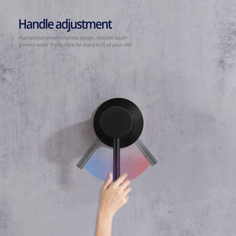 Torneira de chuveiro para banheira de montagem no chão, sistema de chuveiro preto/cromado, 2 funções, desviador, quente e frio, torneira de chuveiro de 8 a 16 pol., misturador de montagem na parede